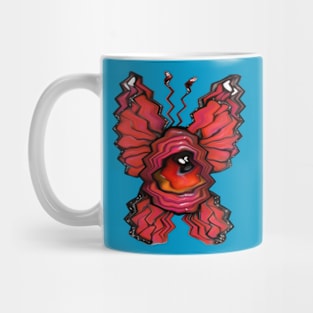 Trippy Pop Surreal Big Eyed Art Butterfly Illustration Mug